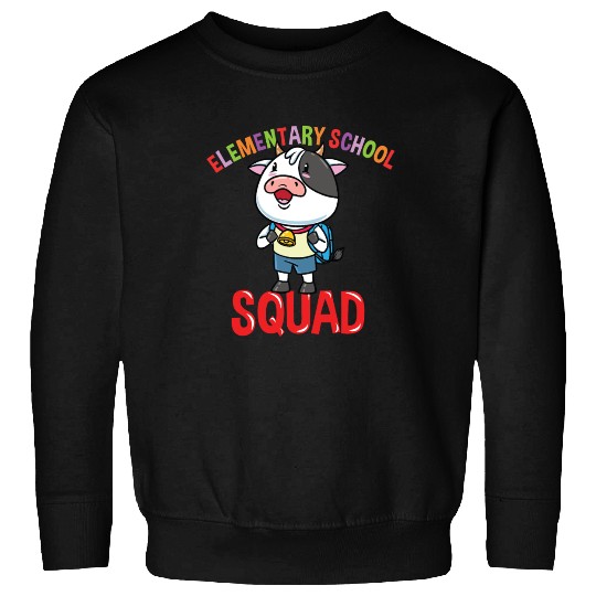 Cow Back To School Elementary School Squad Sweatshirts