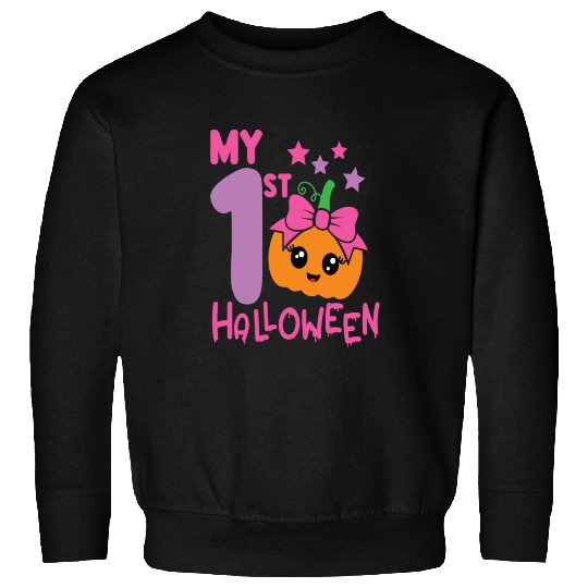 My 1st Halloween Cute Pink Punpkin Birthday Girls Sweatshirts
