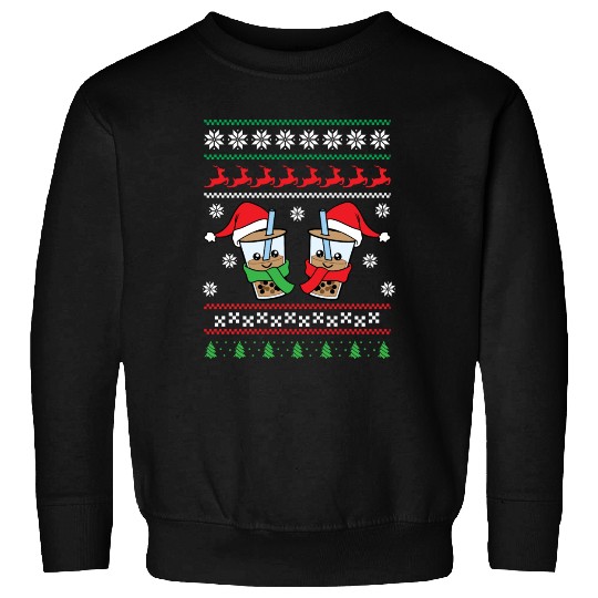 Christmas Bubble Boba Tea Winter Xmas Holiday Sweatshirts