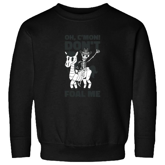 Halloween Cowboy Skeleton Foal Horse Riding Sweatshirts