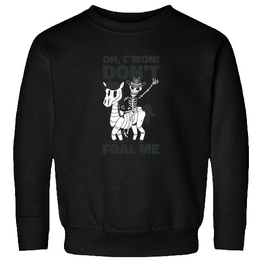 Halloween Cowboy Skeleton Foal Horse Riding Sweatshirts