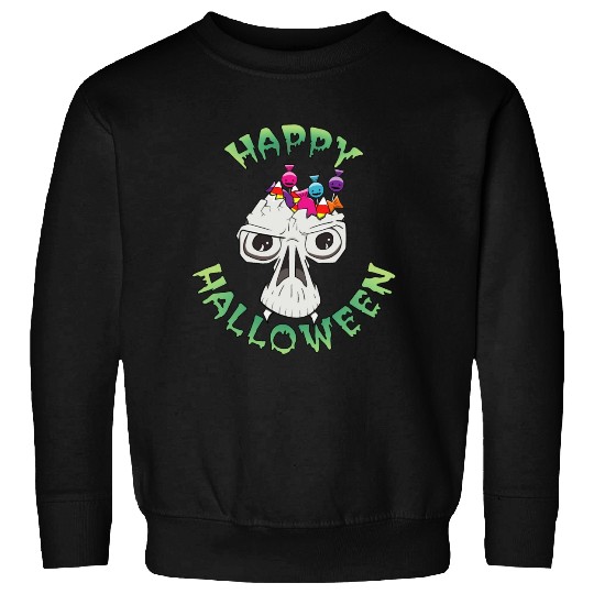 Candy Skull Happy Halloween Cartoon Sweatshirts