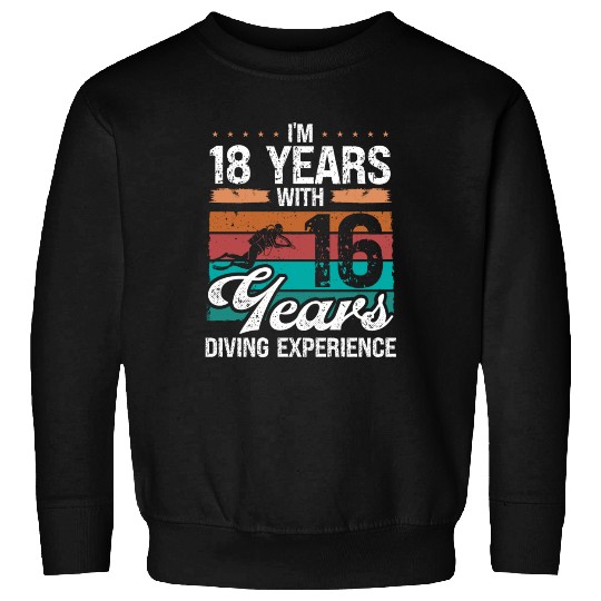 34 Birthday Idea Scuba Diving 34 Year Old Diver Sweatshirts