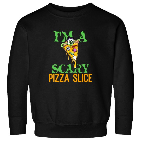 I am a scary pizza slice Easy Halloween Costume Sweatshirts