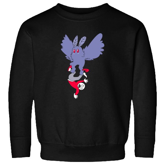 Mothman Abducting Human Goth Cryptid Funny Mothman Sweatshirts