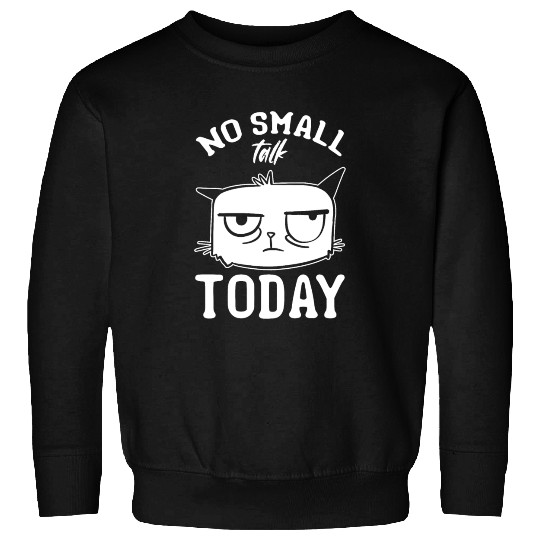 Funny Cat Meme I No Small Talk Today I Funny Cat Sweatshirts