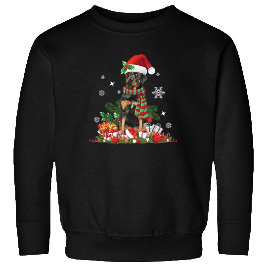 Christmas Rottweiler dog Holiday Rottie Sweatshirts