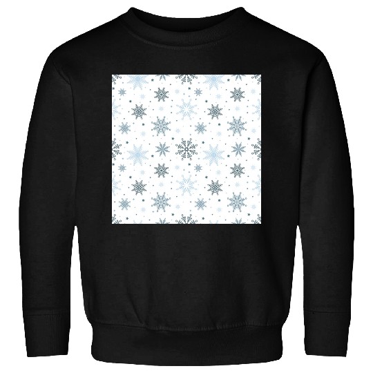 Modern Snowflakes Pattern White Blue Sweatshirts