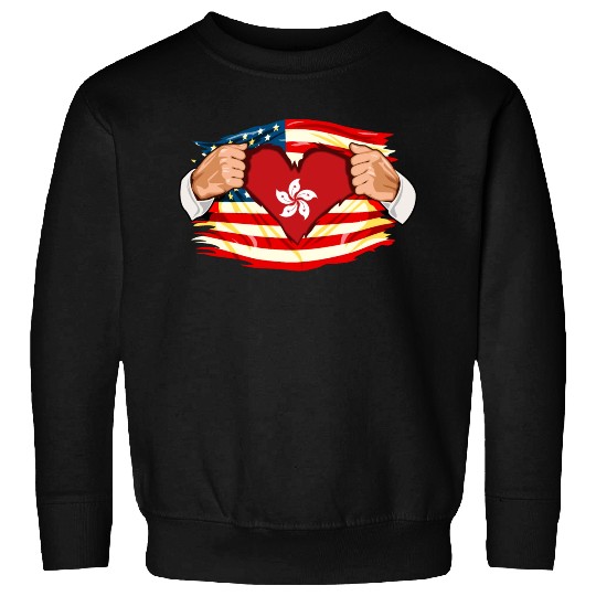 Hong Kongese Who Live in America HongKong Flag Sweatshirts