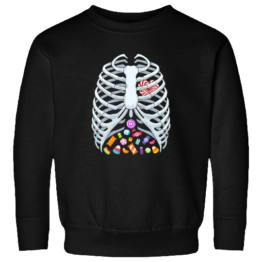 Funny Candy Skeleton Rib Cage Halloween Costume Sweatshirts