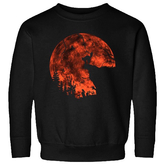 Cat Red Moon trick or treat Bats Forest Funny Hall Sweatshirts
