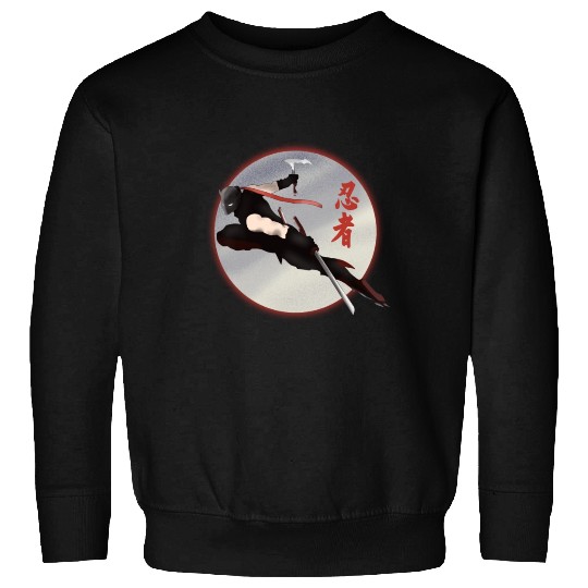 Black Ninja with a sword Sweatshirts