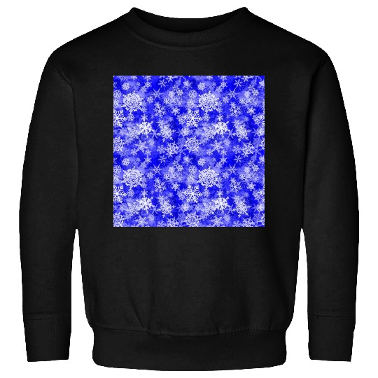 Navy Blue White Snowflakes Pattern Sweatshirts