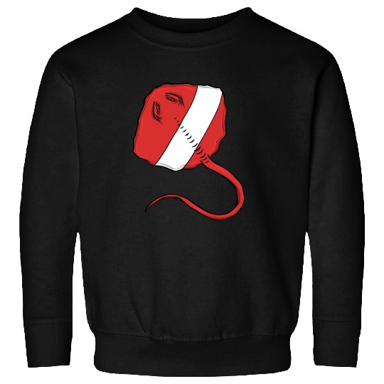 Scuba Diver Red White Flag Ray Scuba Diving Sweatshirts