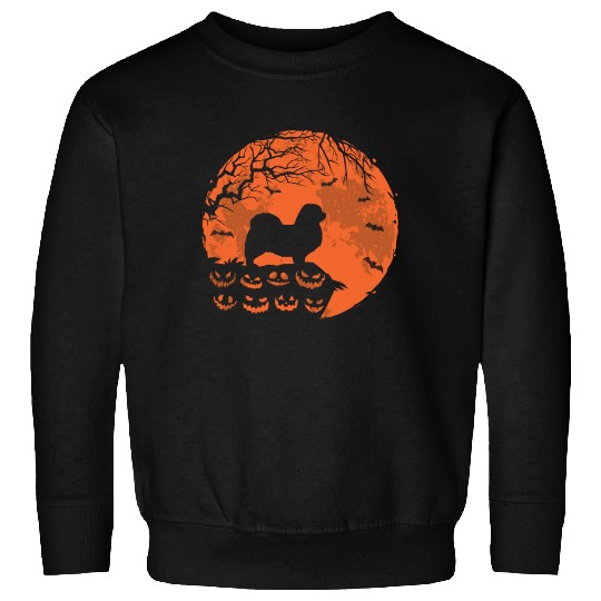 Tibetan Spaniel And Moon Halloween Funny Dog Lover Sweatshirts