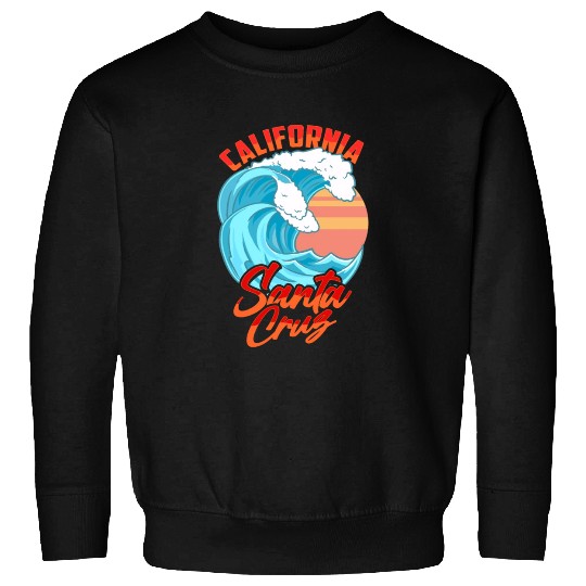 Santa Cruz California Waves Surf Beach Sweatshirts