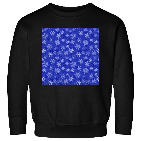 Pretty Navy Blue Snowflakes Pattern Sweatshirts