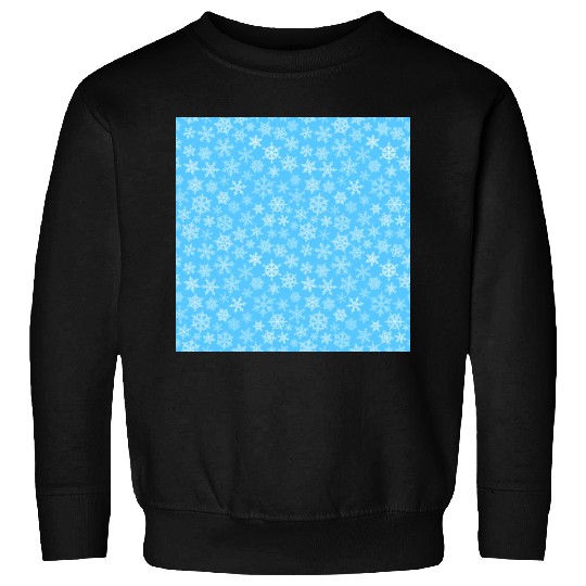 Modern Blue Snowflakes Pattern Sweatshirts