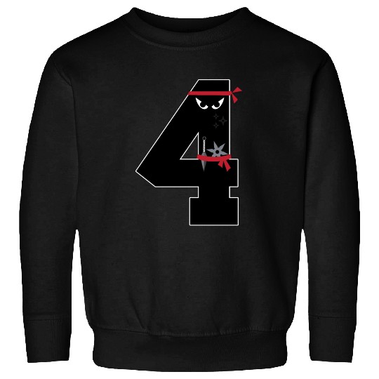 Number 4 Ninja 4 Year Old Fun 4th Birthday Gifts Sweatshirts