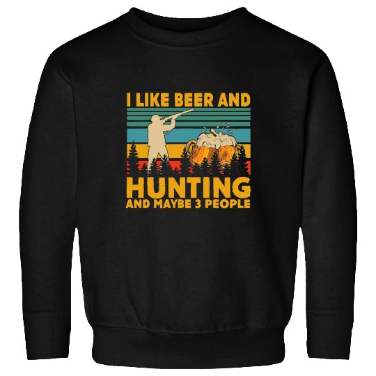 Halloween Vintage Retro I Like Beer And Hunting Sweatshirts