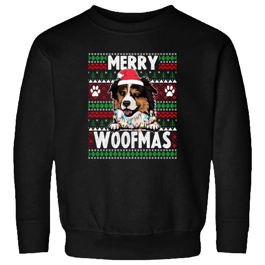 Border Miniature Shepherd Christmas Pajama Sweatshirts