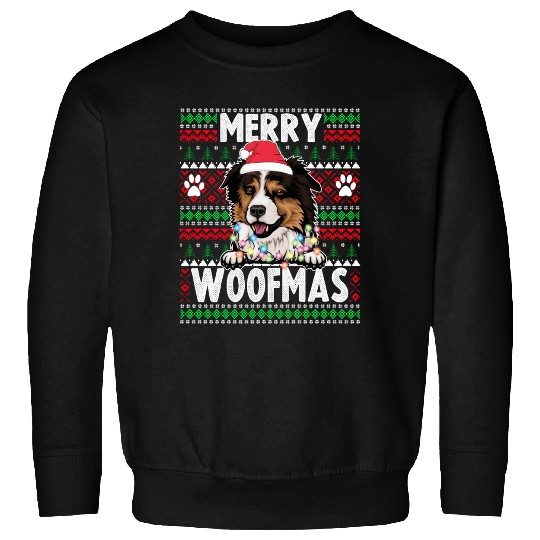 Border Miniature Shepherd Christmas Pajama Sweatshirts