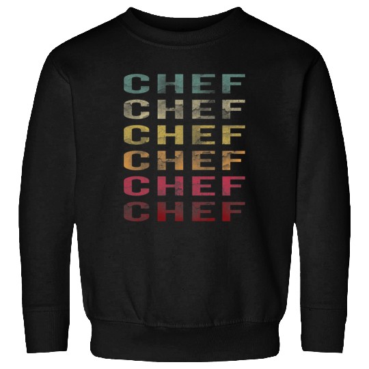 Vintage Word Retro Distressed Chef Cooking Lover Sweatshirts