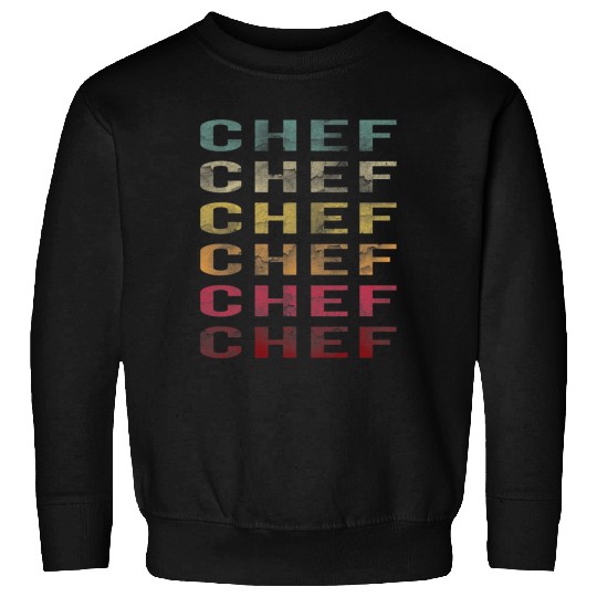 Vintage Word Retro Distressed Chef Cooking Lover Sweatshirts