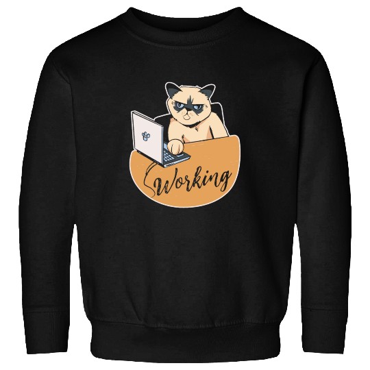 Working Cat Busy Cat Owner Professional Worker Sweatshirts