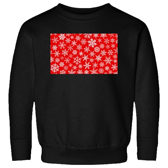 Winter Snowflakes Pattern Red White Sweatshirts