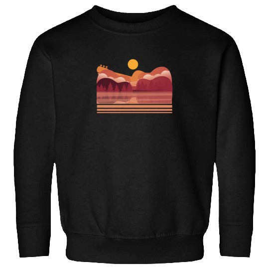 Guitar Player Retro Reflection Acoustic Electric Sweatshirts