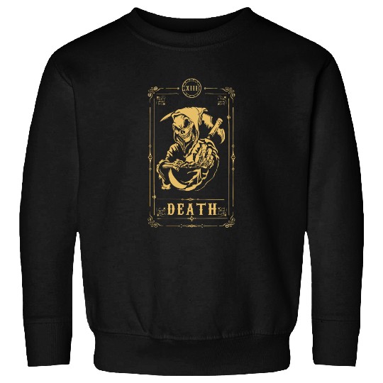Scythe Skeleton Tarot Card Halloween Sweatshirts