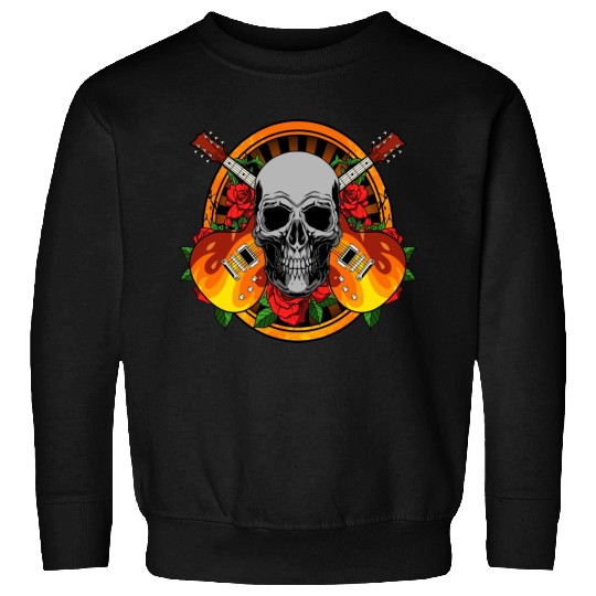 Skeleton Roses withElectric Guitar Sweatshirts