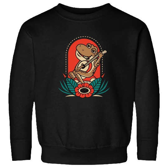 Frog Playing Guitar Instrumentalist Gift Sweatshirts