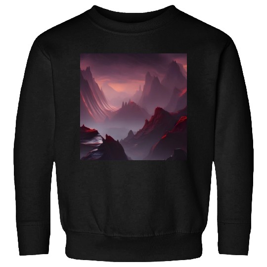 Red Mountains on a Alien Planet Sweatshirts