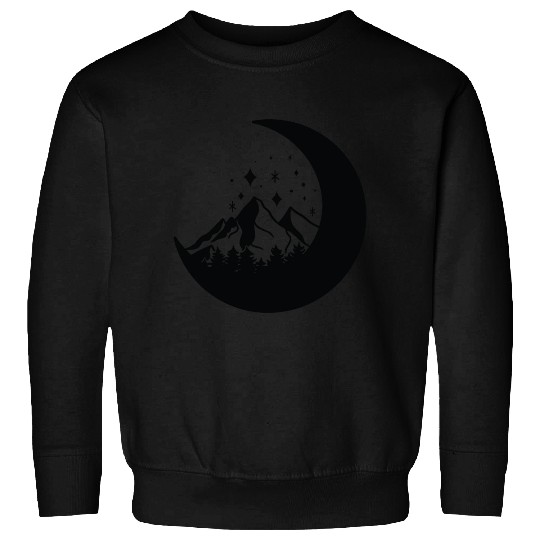 Mountains in the moon Full moon Sweatshirts