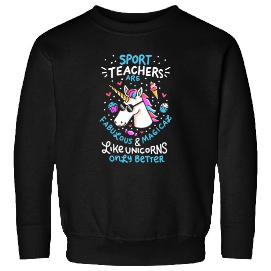 Gym Teacher Gift - Gym Teacher School Unicorn Sweatshirts