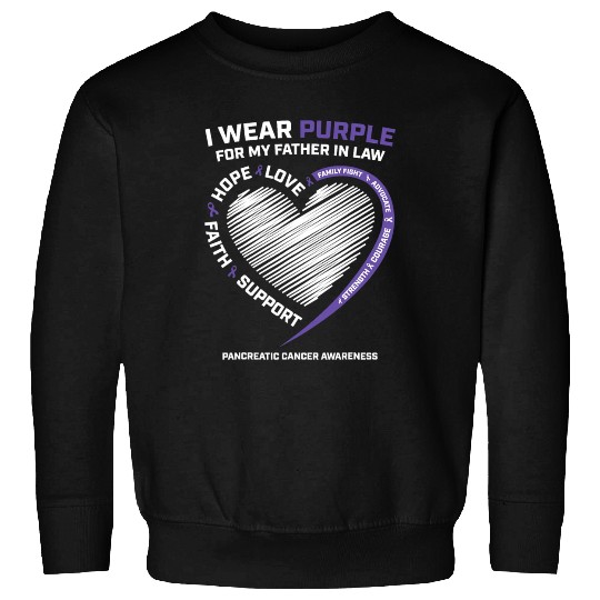 Dad I Wear Purple Father In Law Pancreatic Cancer Sweatshirts