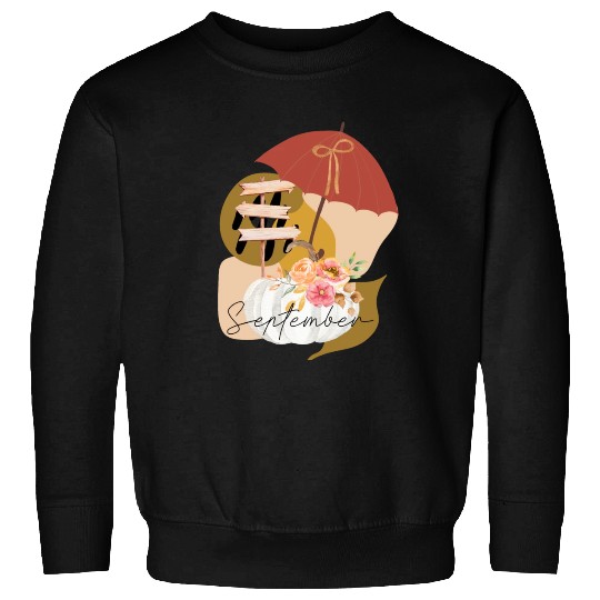Fall September white pumpkin abstract Sweatshirts