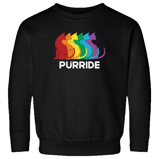 Purride Cat Pride Ally LGBT Community Rainbow Sweatshirts