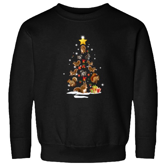 Squirrel Christmas Tree Squirrel Xmas Funny Gift Sweatshirts