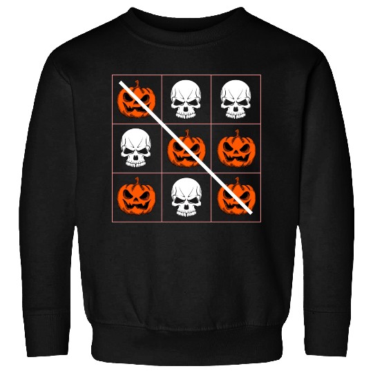 Halloween Three in a Row Game Pumpkin Skulls Sweatshirts
