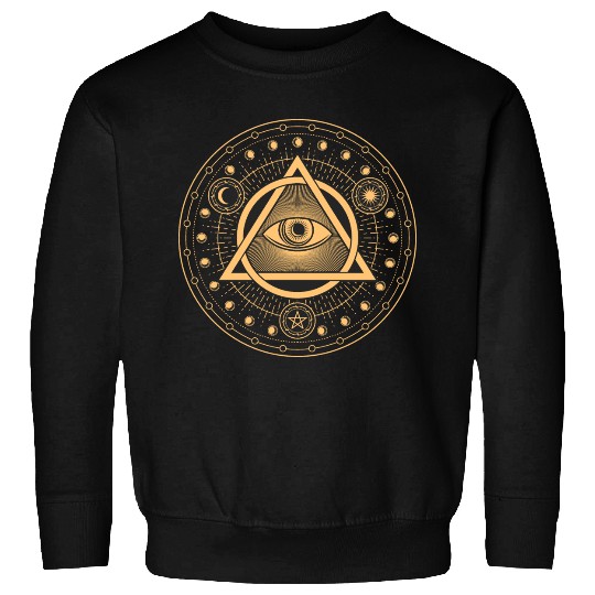 Rune Alchemy Circle with All Seeing Witchcraft Eye Sweatshirts