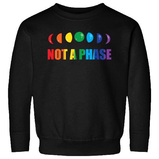 LGBT Not A Phase Funny Rainbow Moon Phase Gift Sweatshirts