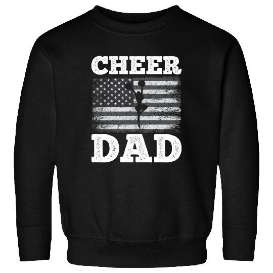 Cheer Dad American Flag Vintage Funny Cheerleader Sweatshirts