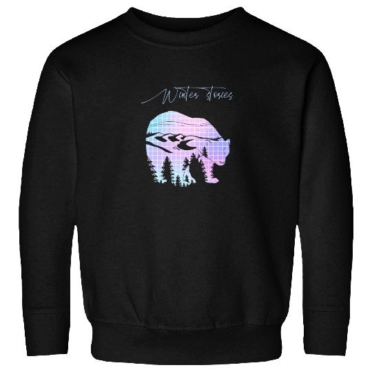 Winter stories Bear Trees Pastel Rainbow Sweatshirts