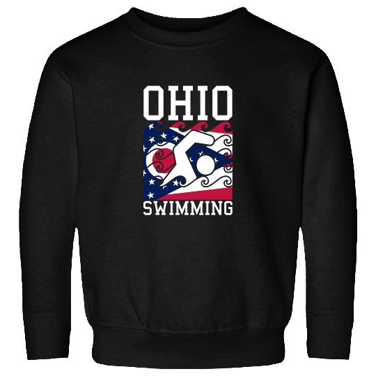 Ohio Flag Swimming Team Swim Swimmer US State Sweatshirts