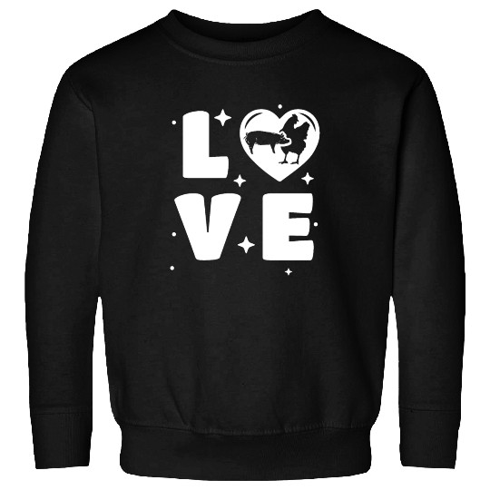 Funny Farming Love Pigs Chickens Raising Farmer Sweatshirts