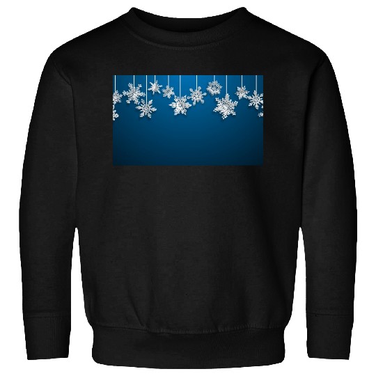Elegant Hanging Snowflakes Navy Blue Sweatshirts