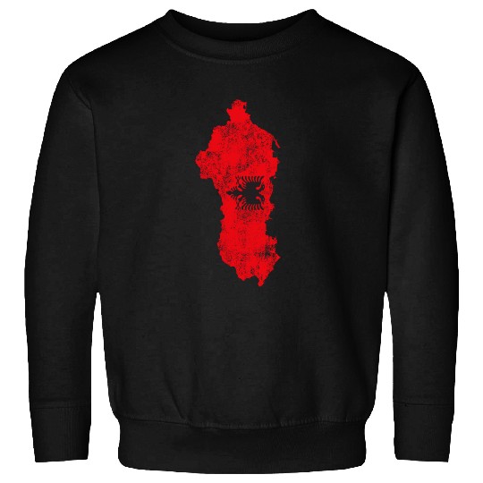 Albania Flag Country Outline Shape Sweatshirts